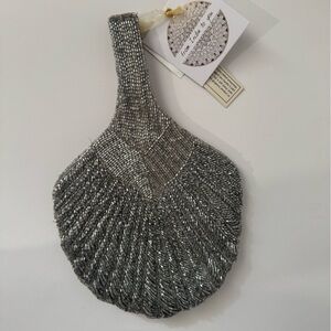 Viral beaded bag Glamorous Silver Wristlet Clutch